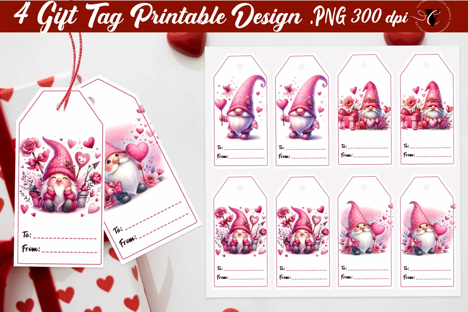 Valentines Tags | Valentines Gnome product image 1
