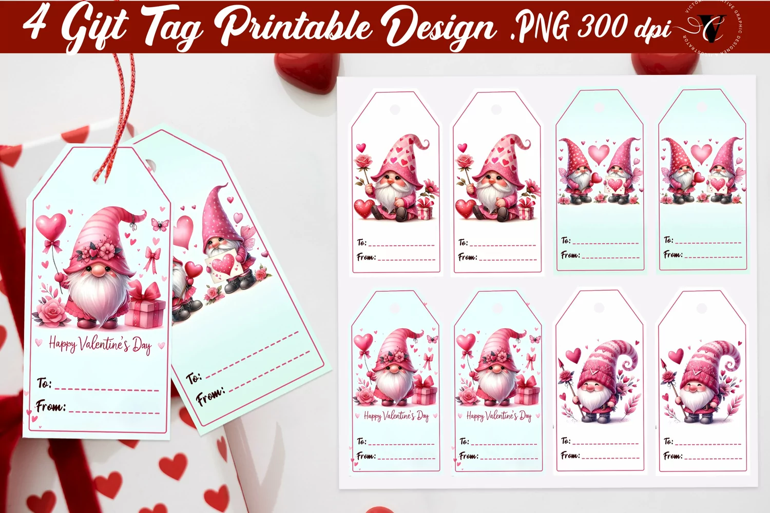 Valentines Tags | Valentines Gnome product image 1