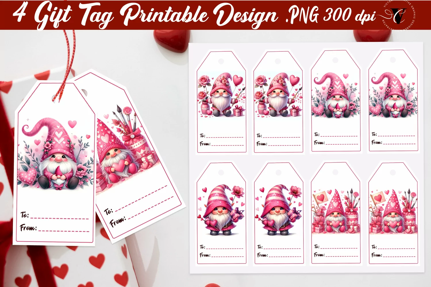 Valentines Tags | Valentines Gnome product image 1