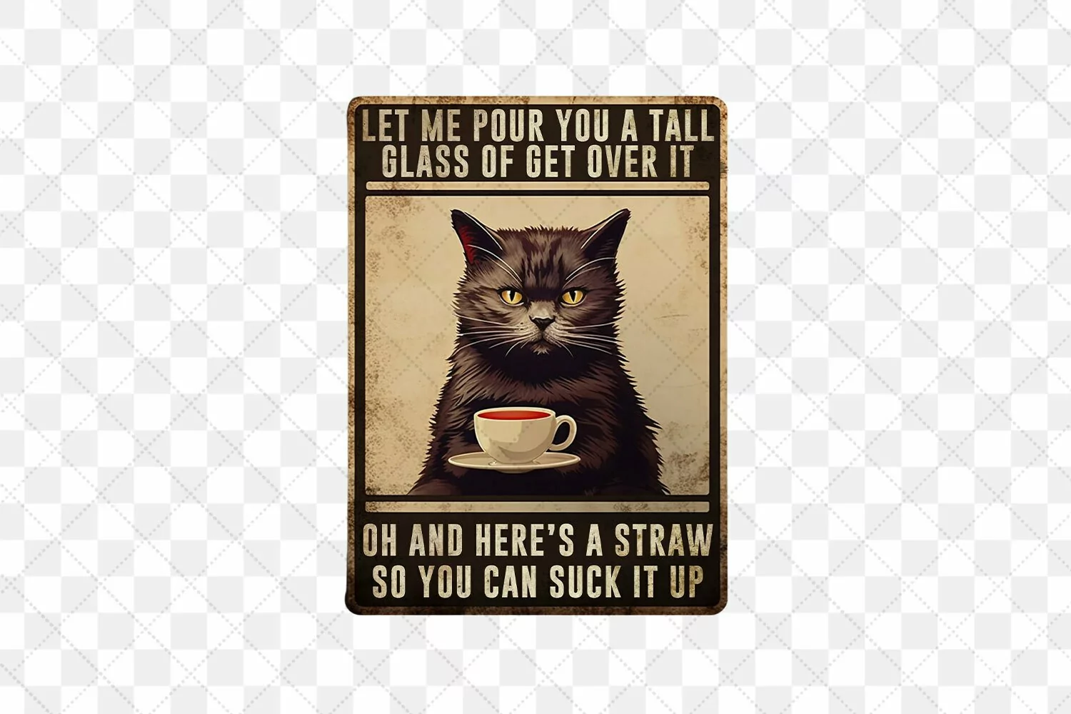 Vintage Black Cat Sublimation Clipart product image 1