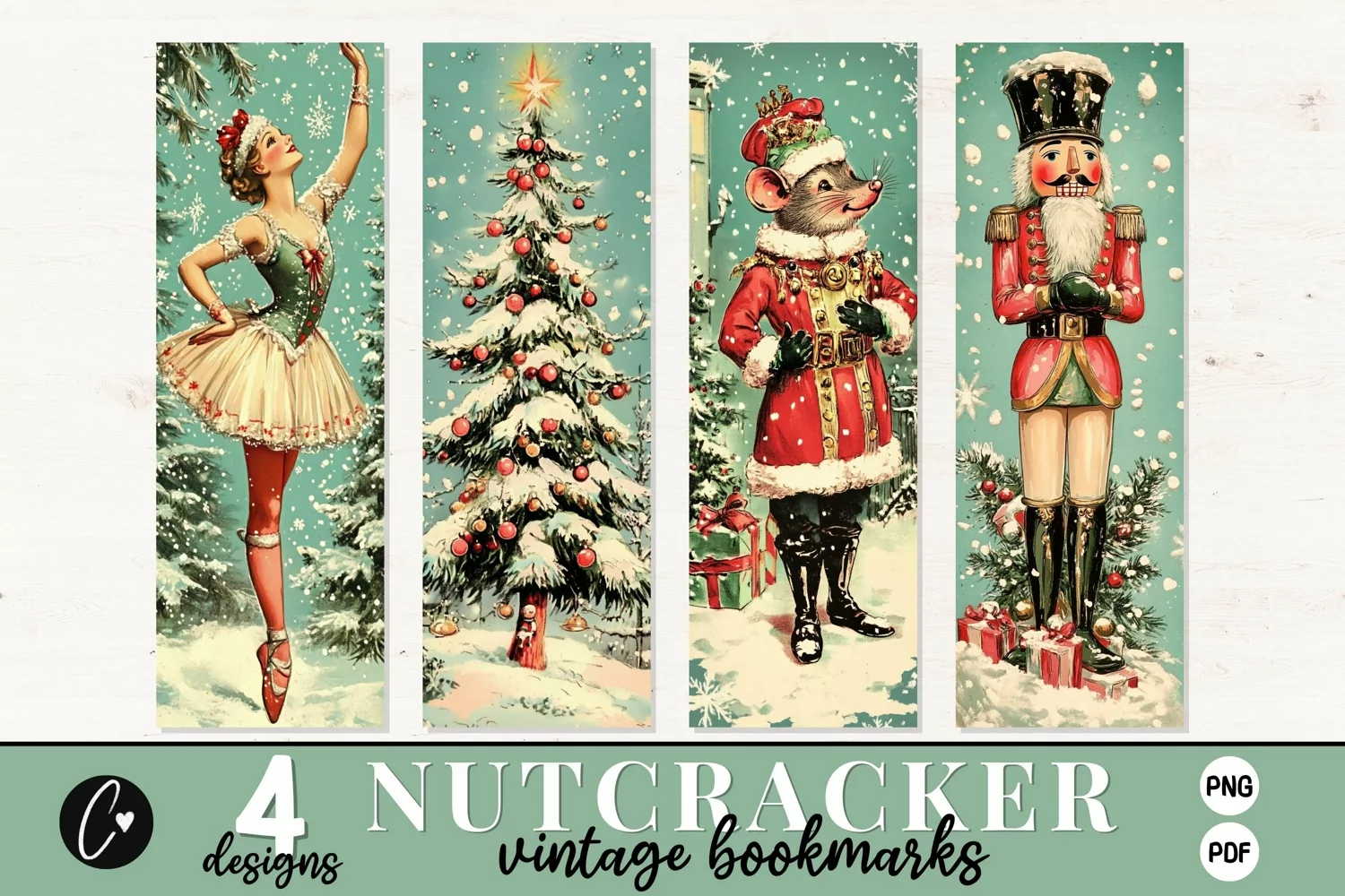 Nutcracker Printable Bookmarks, Christmas Bookmarks product image 1