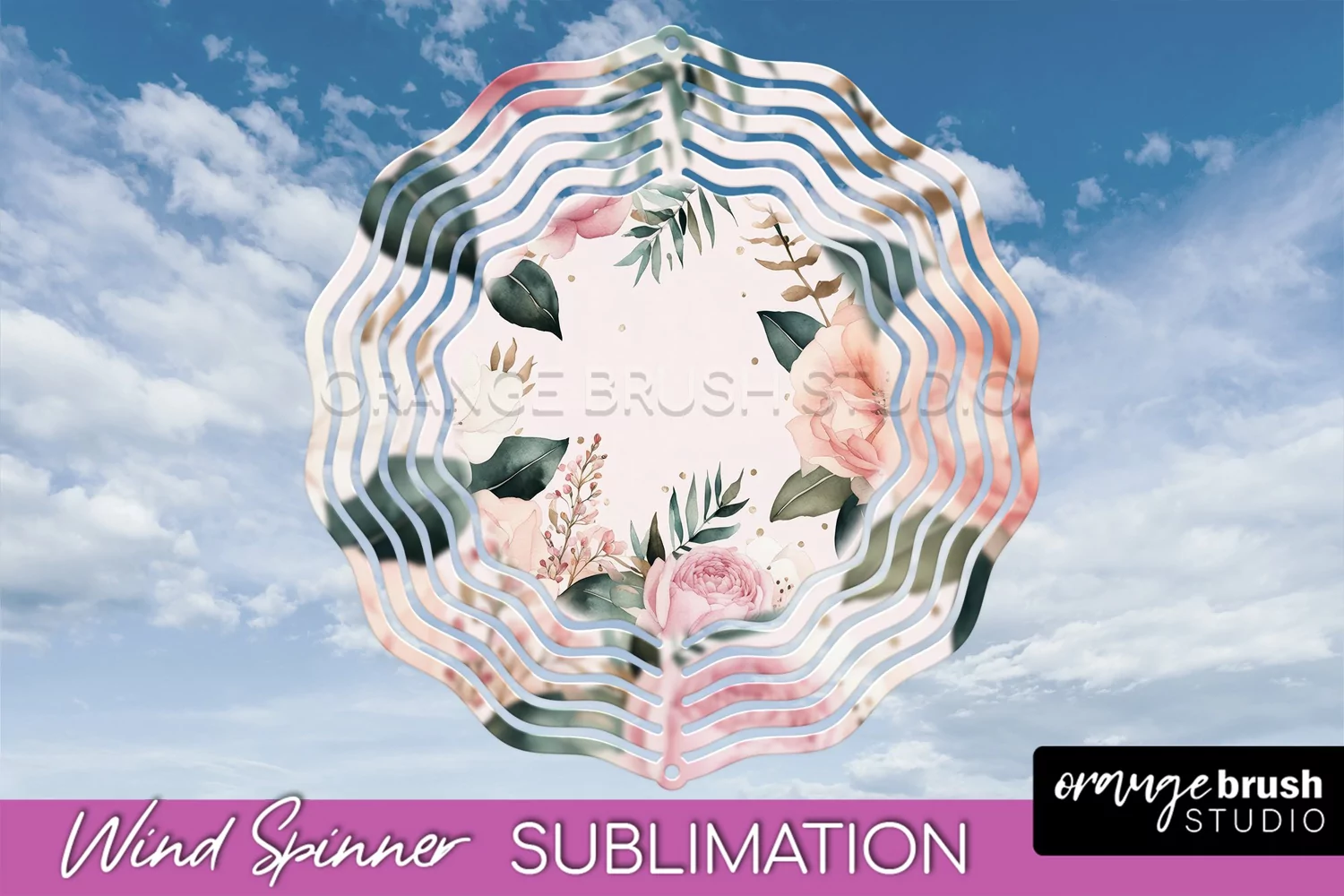 Pink Flowers Wind Spinner - Summer Wind Spinner Sublimation product image 1
