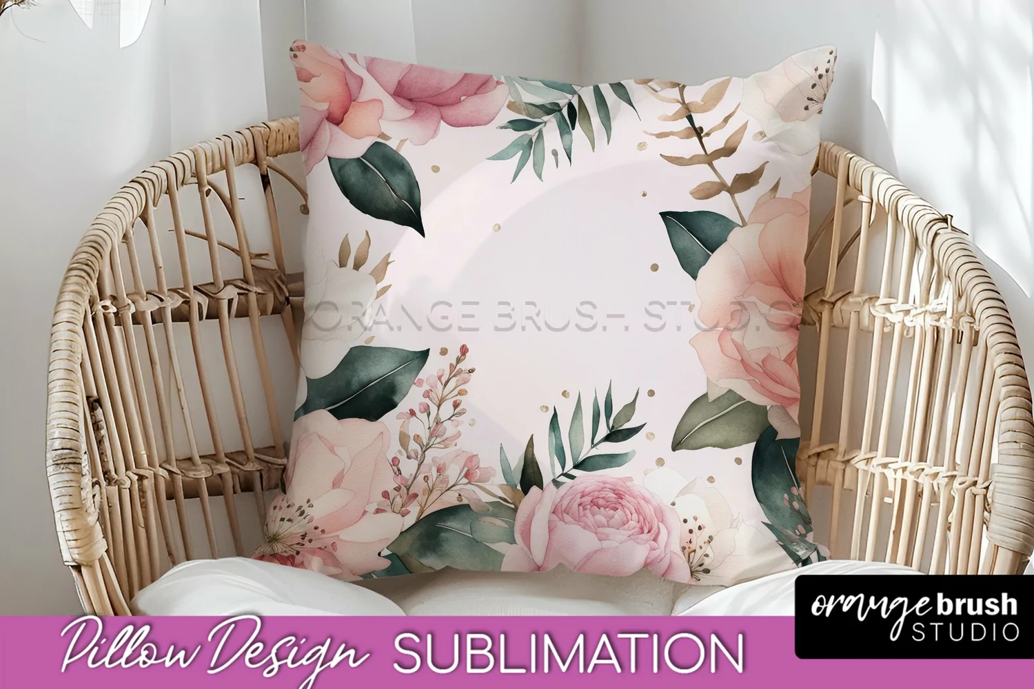 Watercolor Flowers Pillow Cover - Summer Pillow Sublimation product image 1