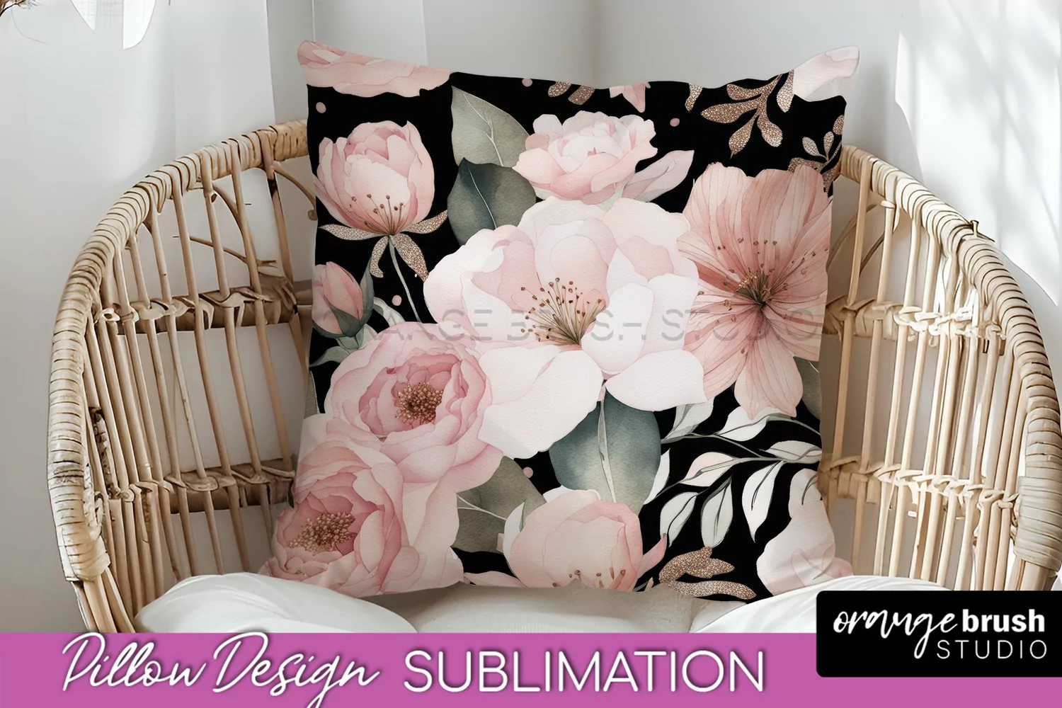 Watercolor Flowers Pillow Cover - Summer Pillow Sublimation product image 1
