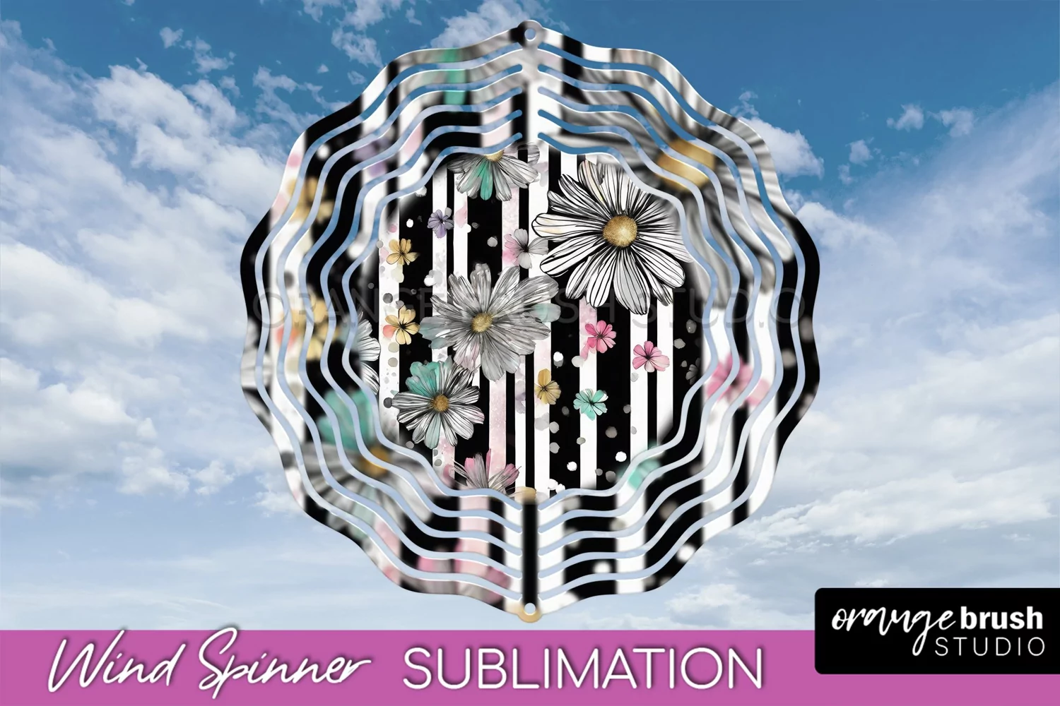 Pink Flowers Wind Spinner - Summer Wind Spinner Sublimation product image 1