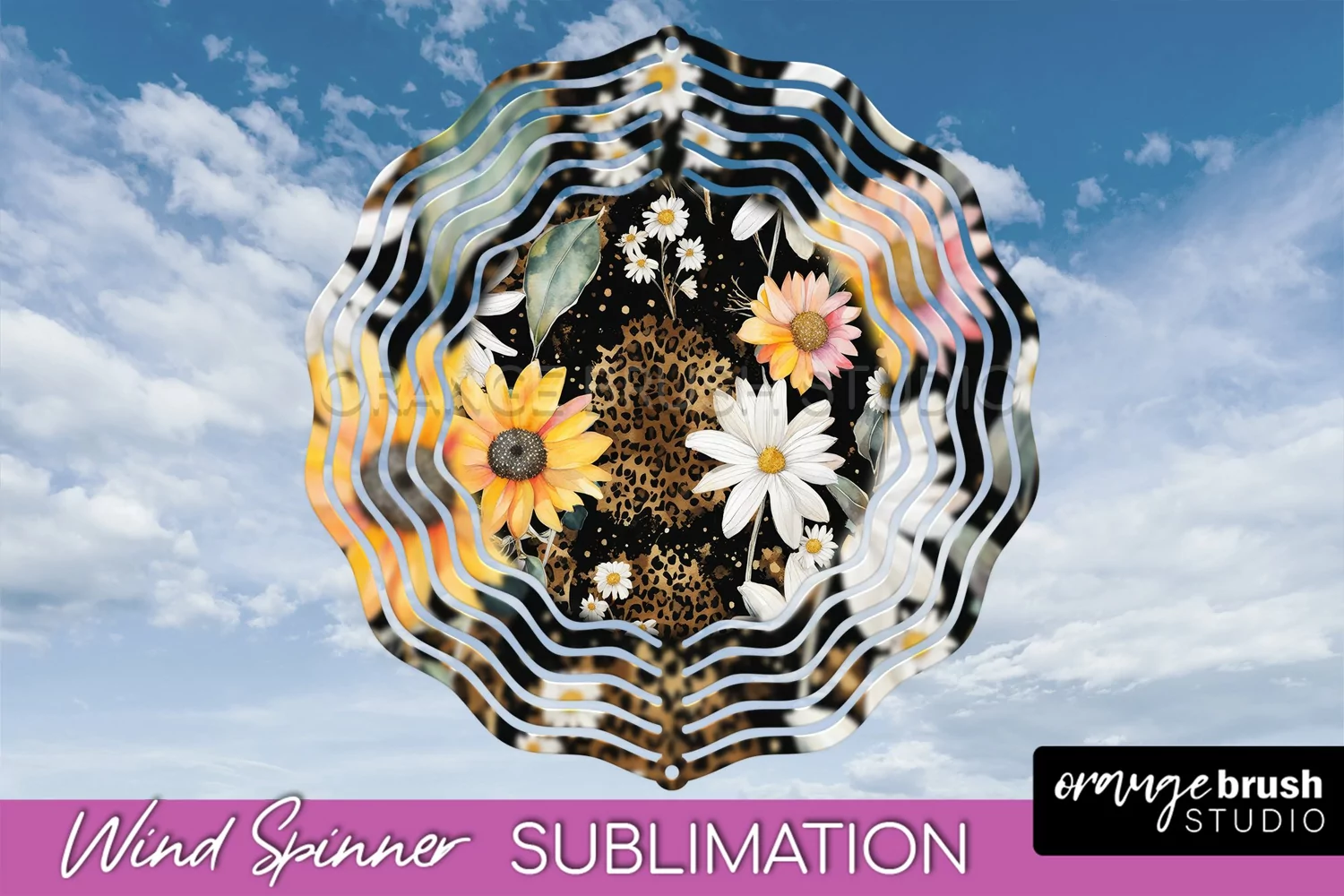 Pink Flowers Wind Spinner - Summer Wind Spinner Sublimation product image 1