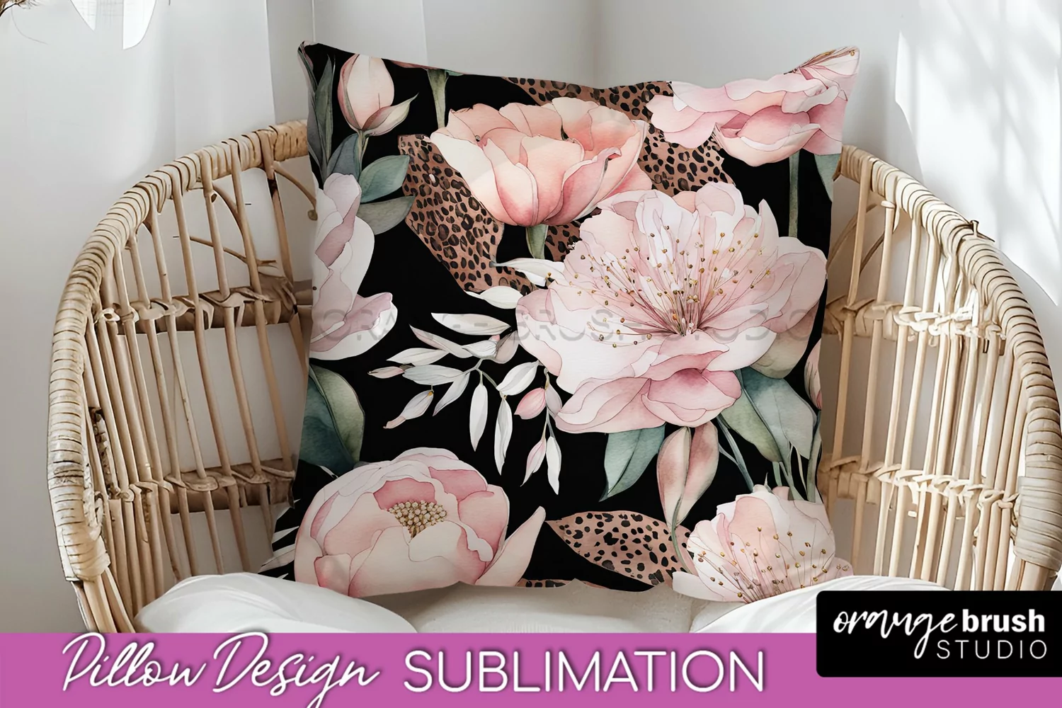 Watercolor Flowers Pillow Cover - Summer Pillow Sublimation product image 1