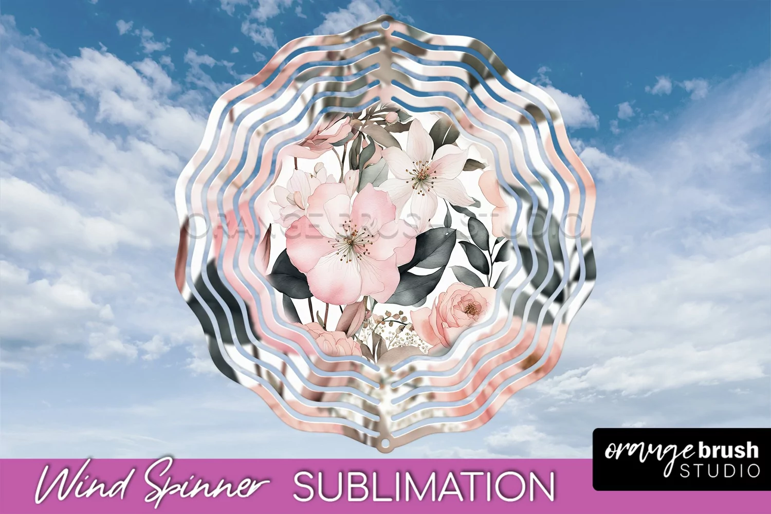Pink Flowers Wind Spinner - Summer Wind Spinner Sublimation product image 1