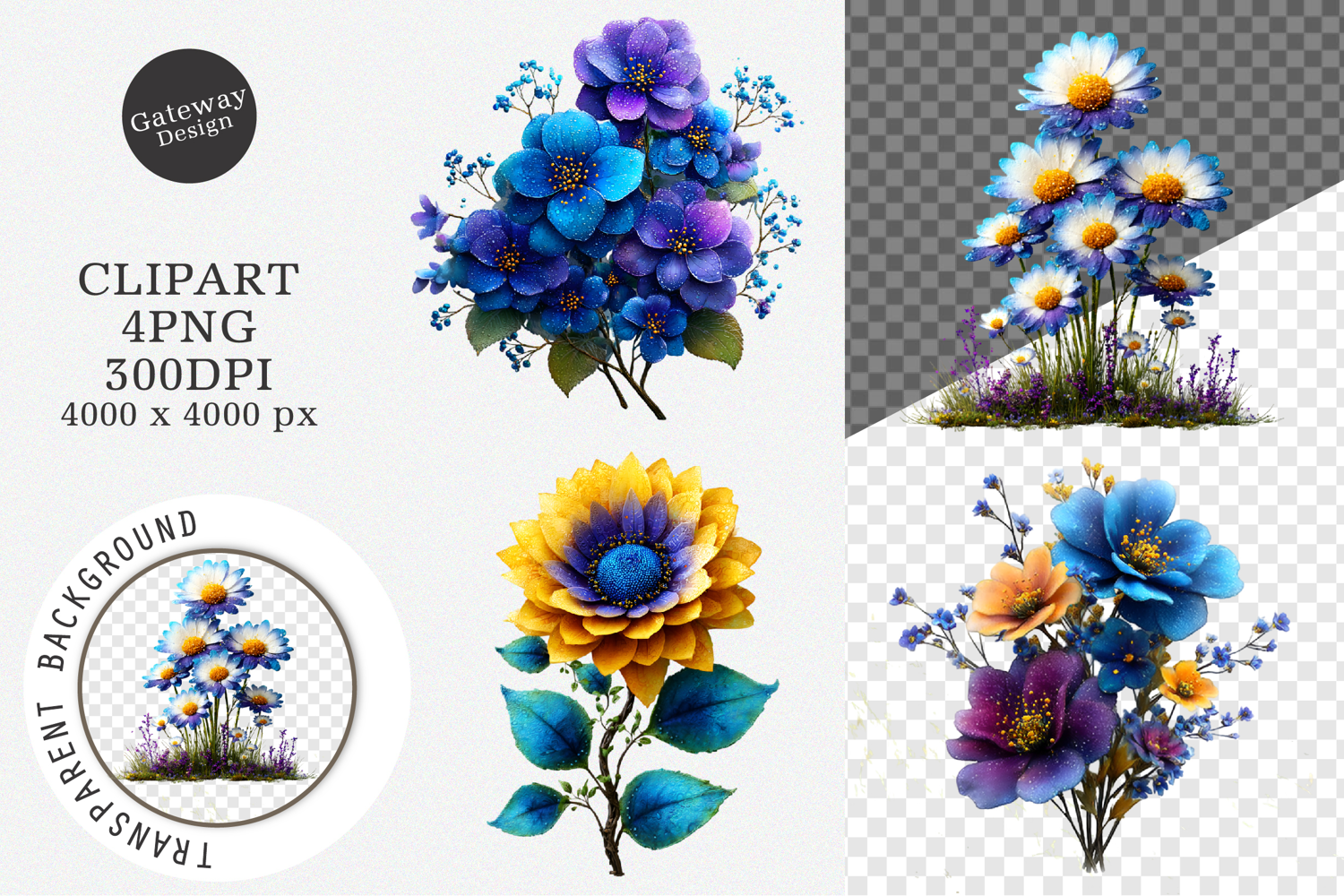 Watercolor Spring Flowers Clipart product image 1