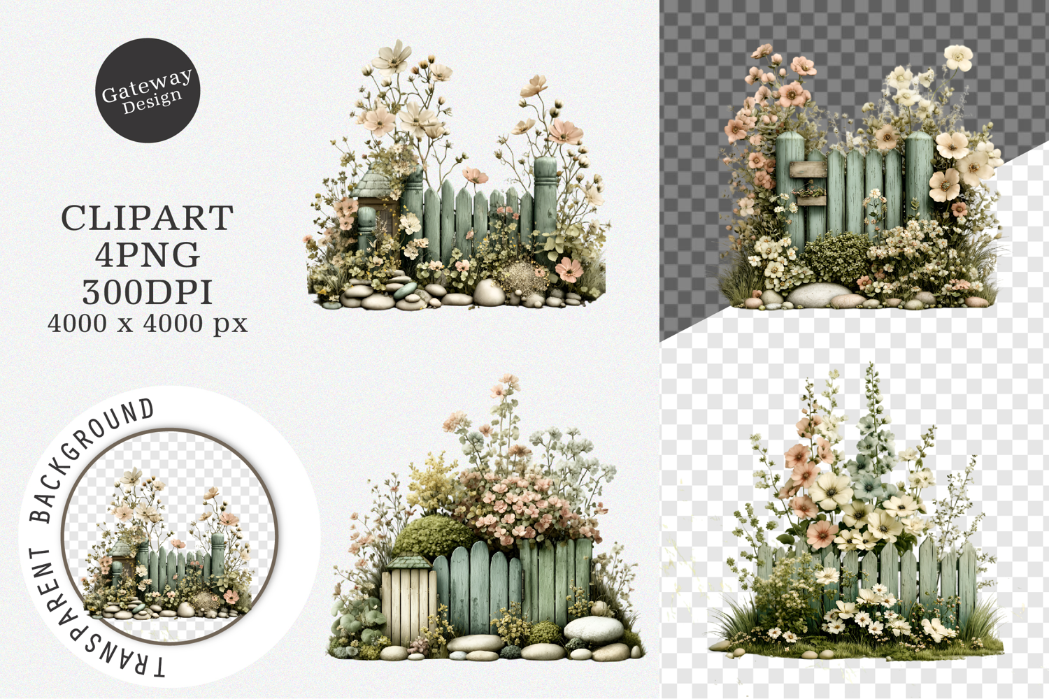 Watercolor Summer Garden Clipart product image 1