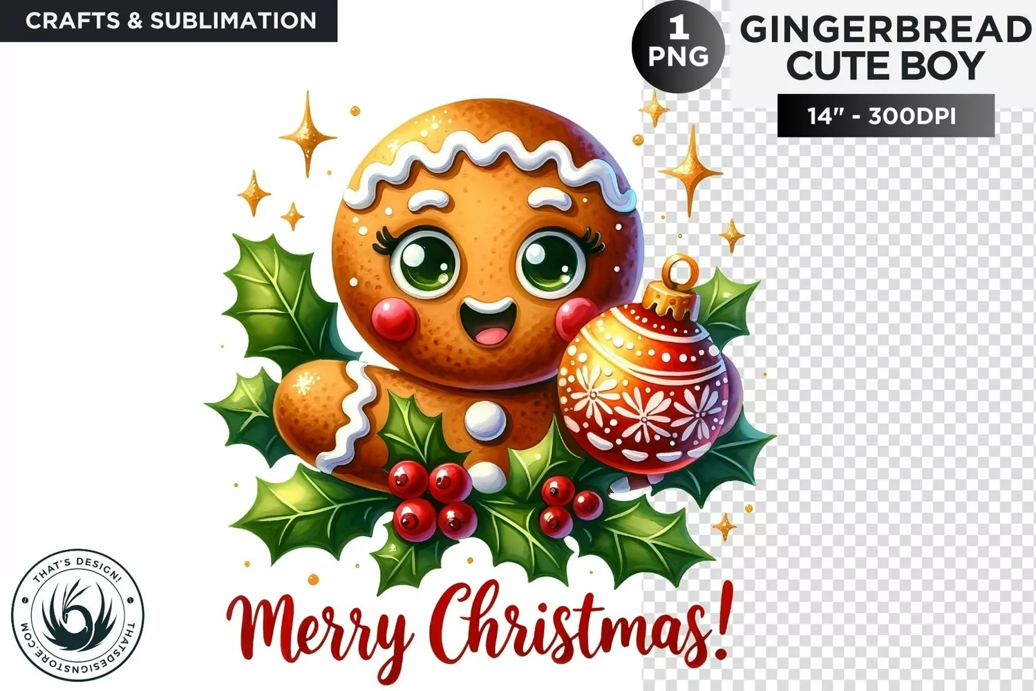 Gingerbread man Merry Christmas cookies png clipart product image 1