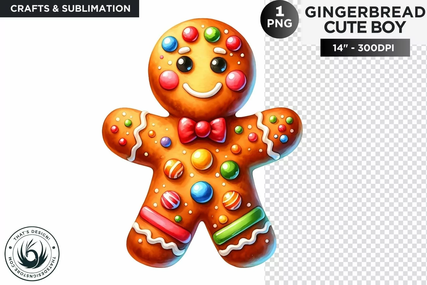 Gingerbread man Christmas cookies png clipart sublimation product image 1