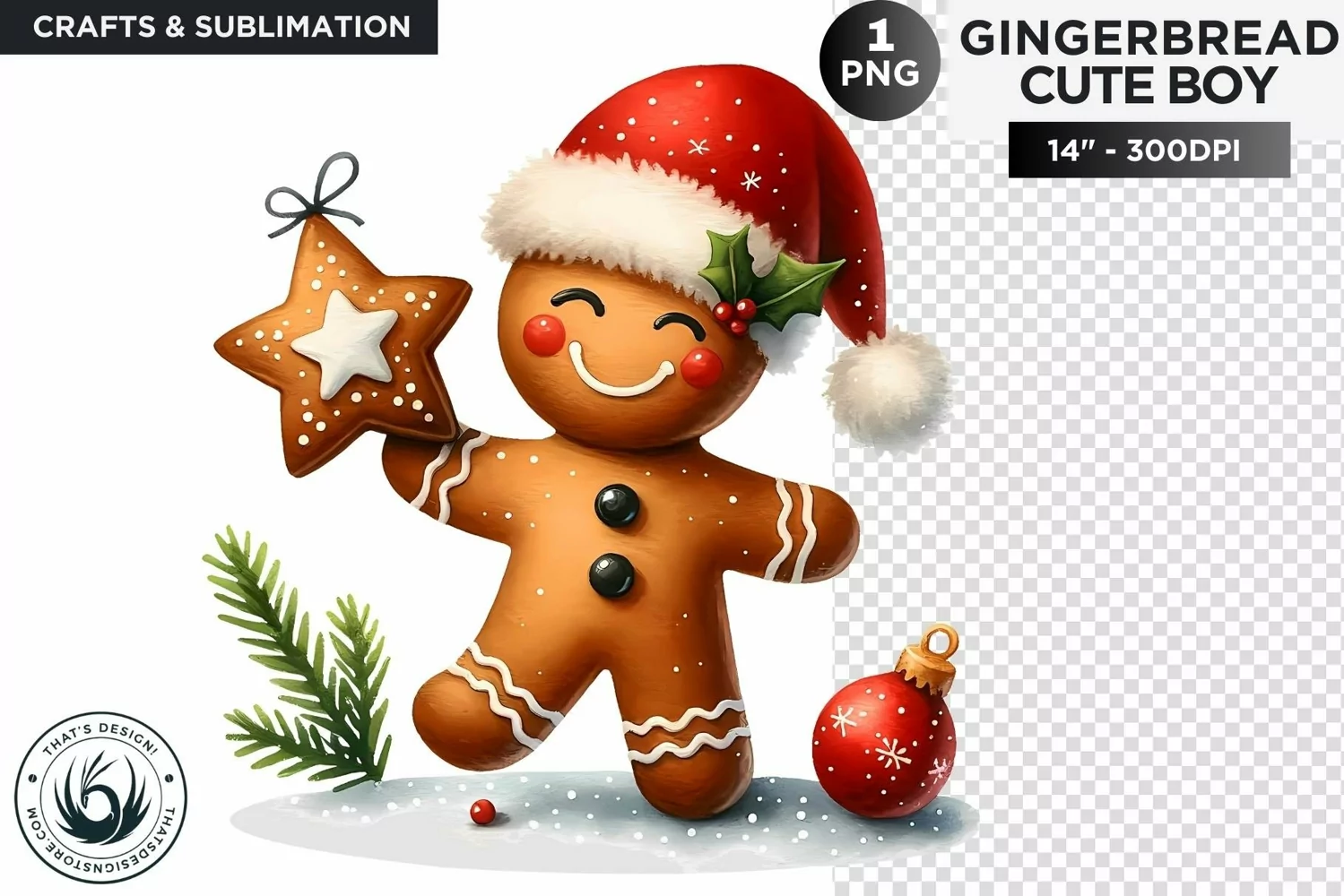 Playful Gingerbread man Christmas cookies png clipart product image 1