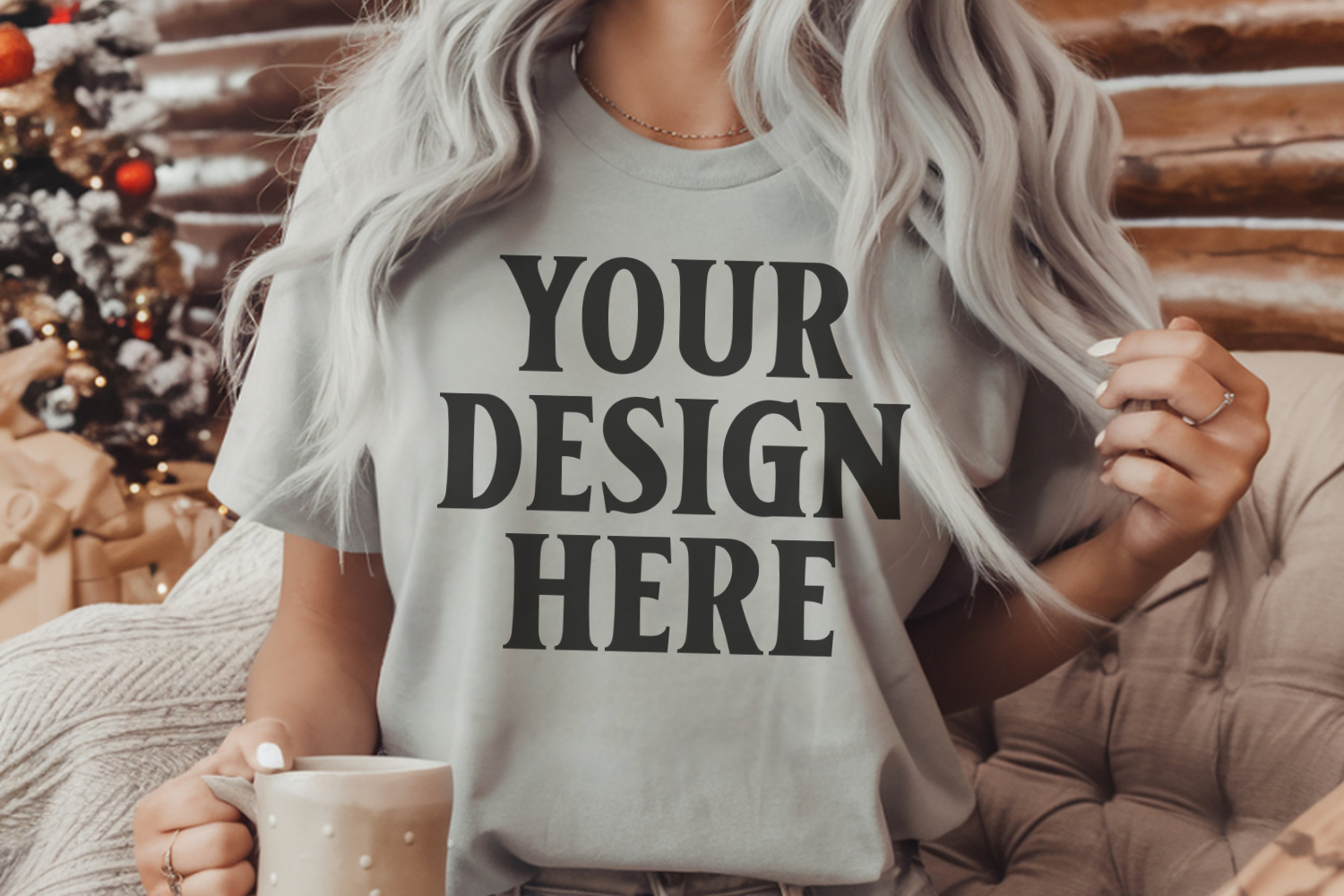 Grey Christmas Comfort Colors 1717 Mockups, CC 1717 m product image 1