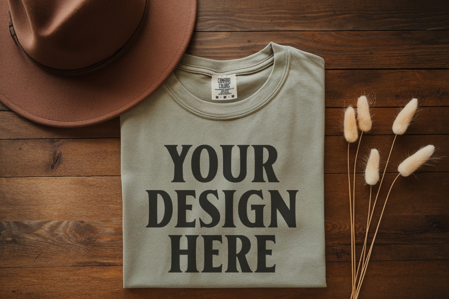 Moss Comfort Colors 1717 Folded Tshirt Mockups product image 1