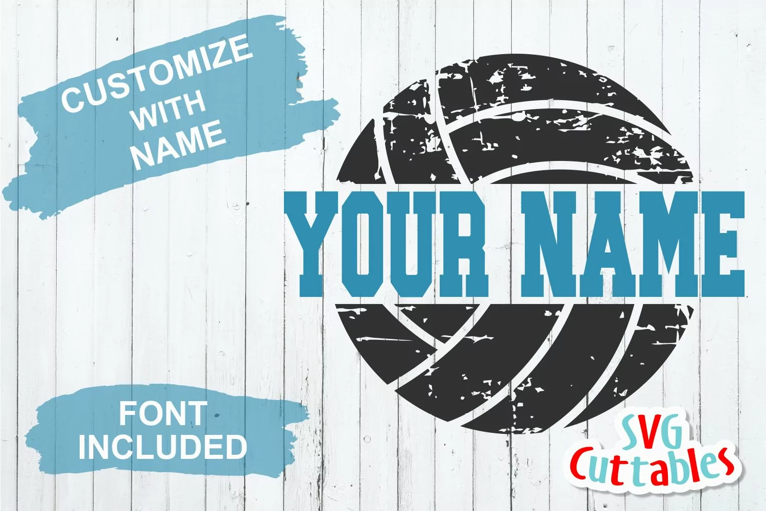 Volleyball SVG | Distressed Split Volleyball | Shirt Design product image 1