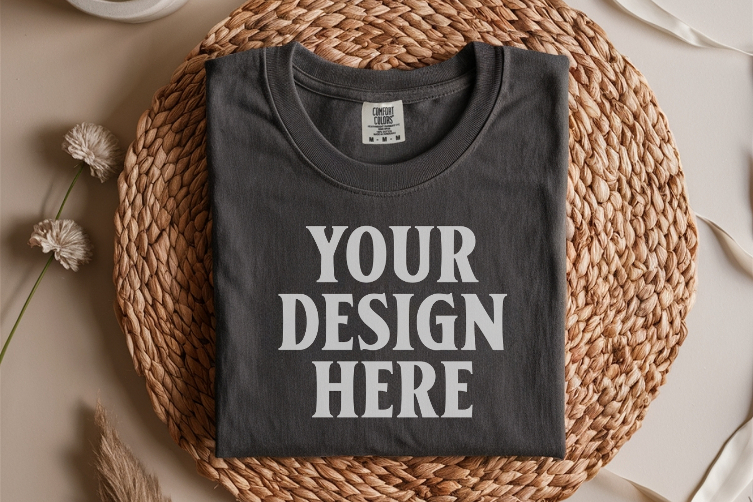 Pepper Comfort Colors 1717 Folded Tshirt Mockups product image 1