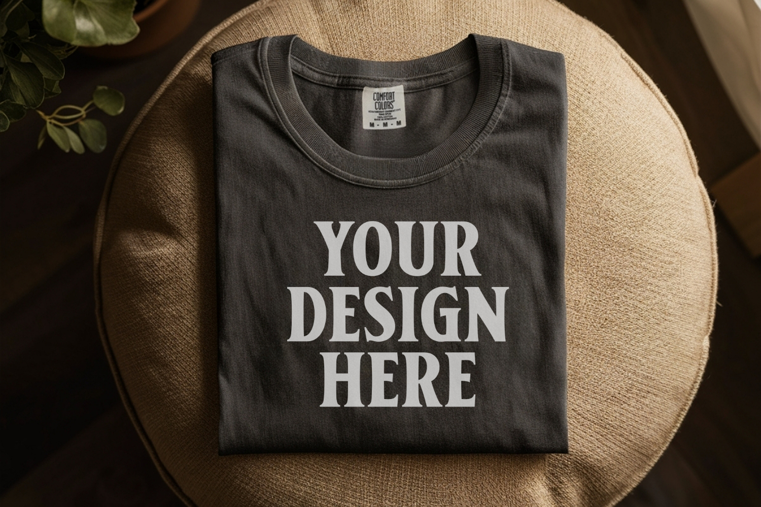 Pepper Comfort Colors 1717 Folded Tshirt Mockups product image 1