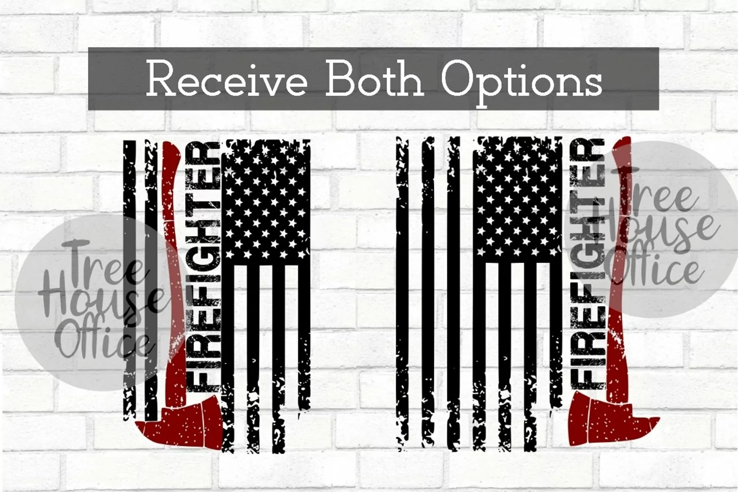 Firefighter Flag Axe Tool Fireman Woman Hero SVG DXF PNG JPG product image 1