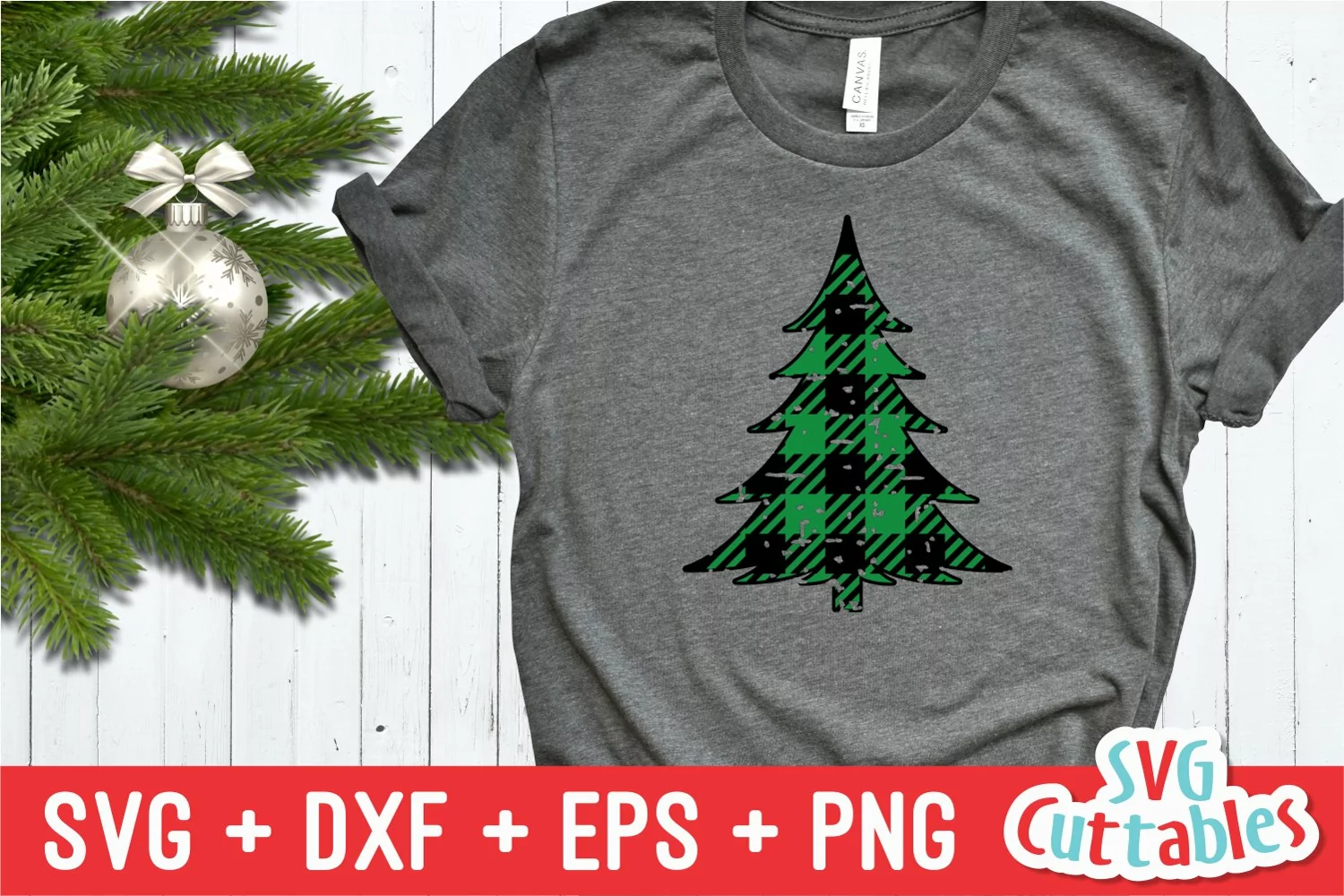 Christmas SVG | Plaid Christmas Tree | Shirt Design product image 1