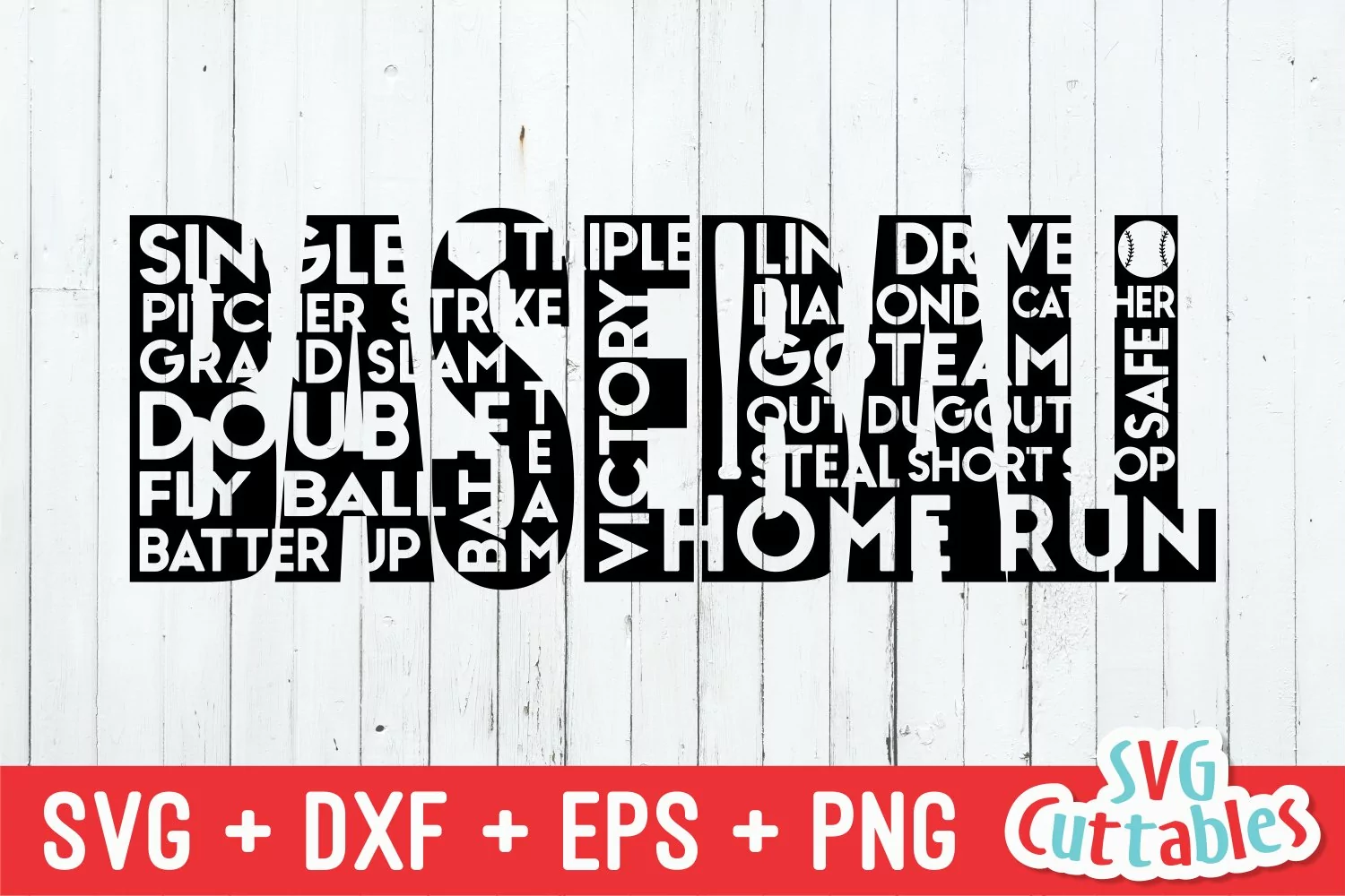 Baseball SVG | Baseball Word Art | Shirt Design product image 1