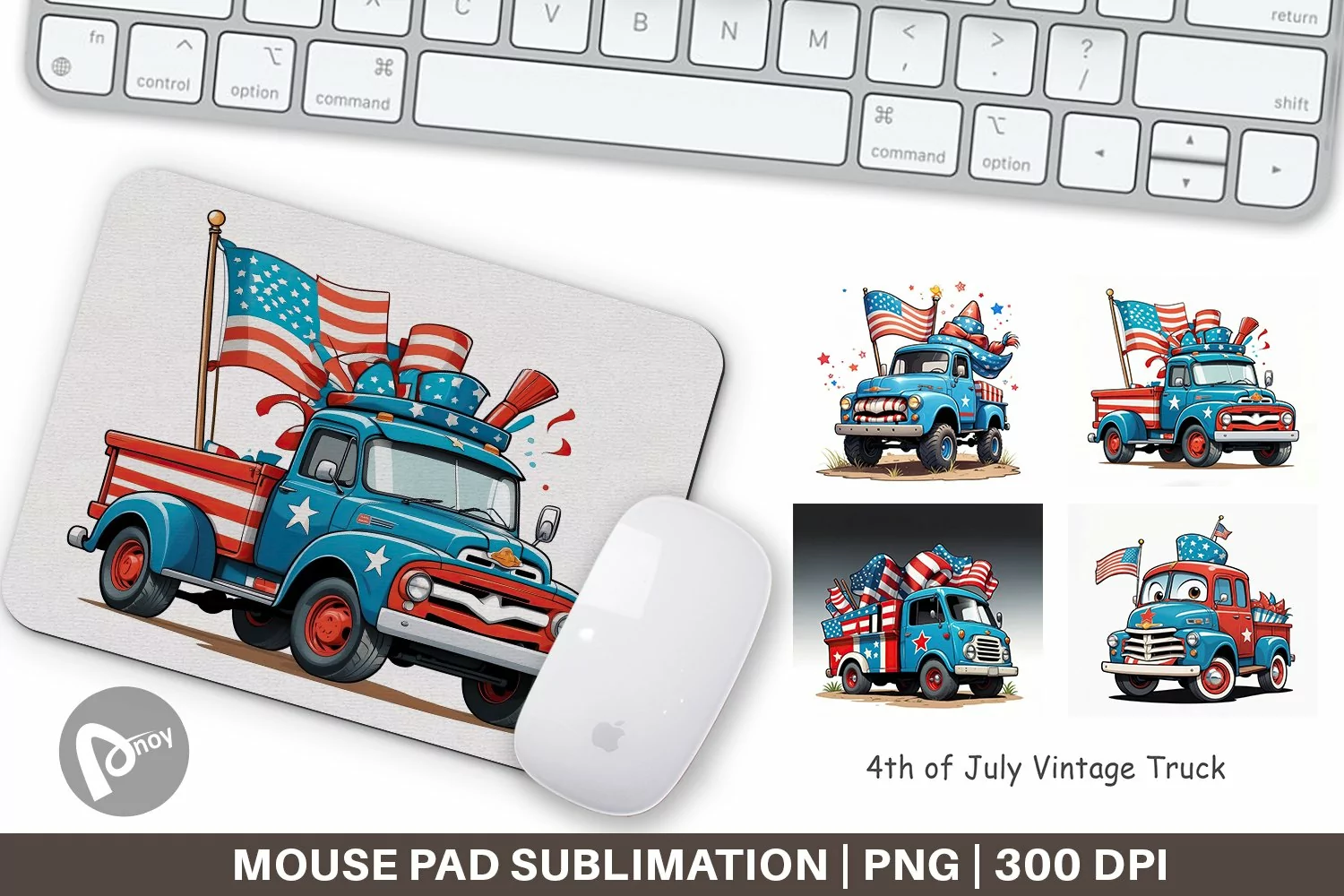 Mouse Pad 4th of July 4th of July Vintage TruckVintage Truck product image 1