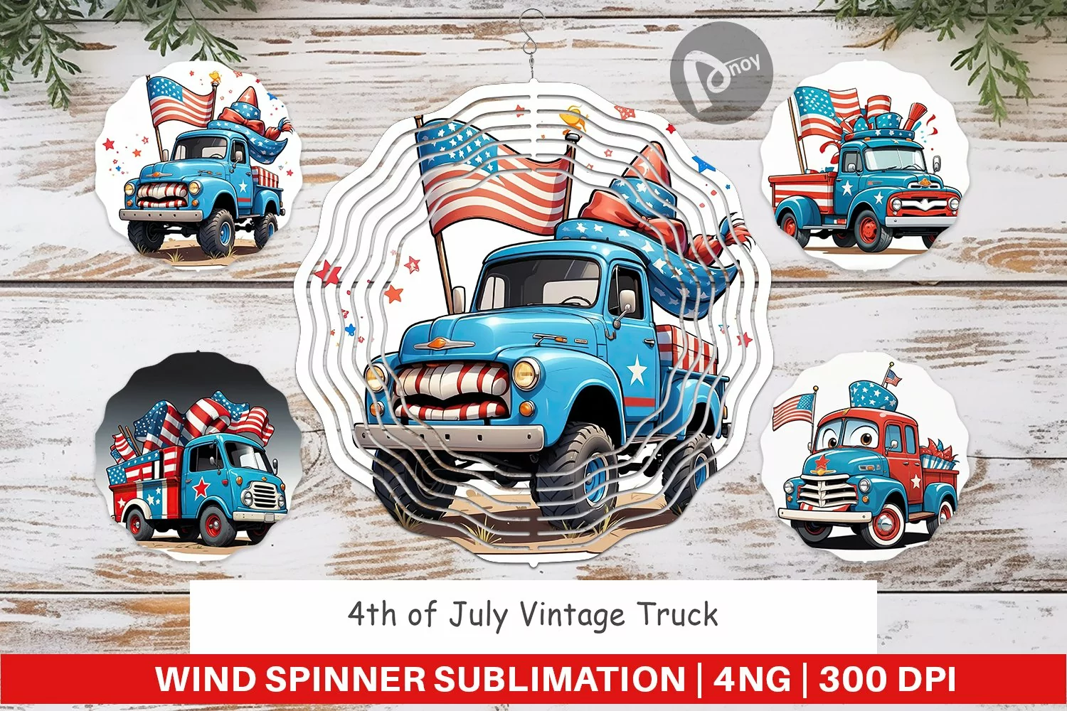Wind Spinner 4th of July Vintage Truck product image 1
