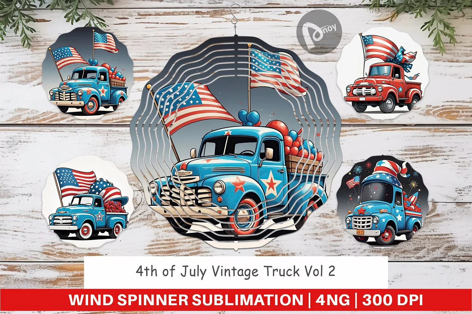 Wind Spinner 4th of July Vintage Truck product image 1