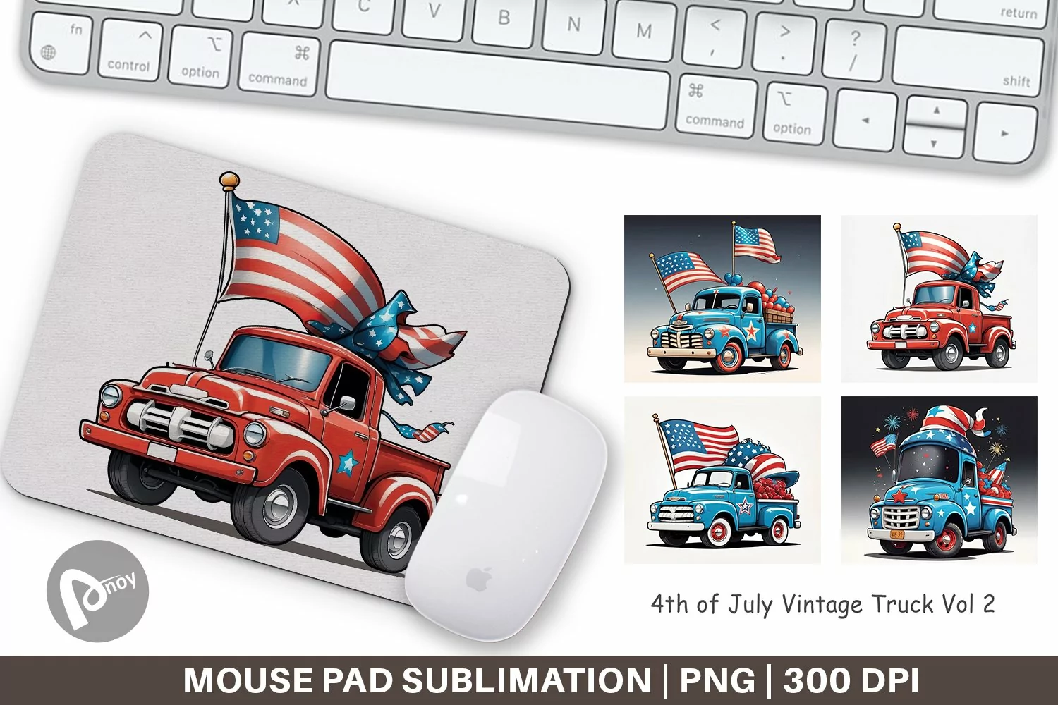 Mouse Pad 4th of July Vintage Truck 4th of July Vintage Truc product image 1