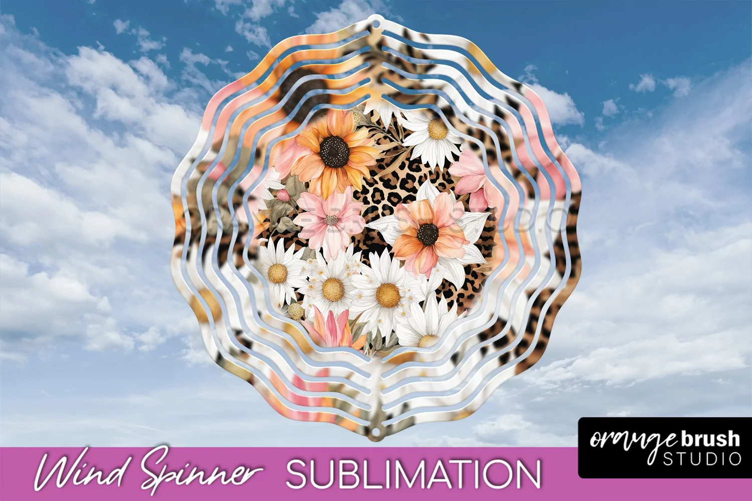 Pink Flowers Wind Spinner - Summer Wind Spinner Sublimation product image 1