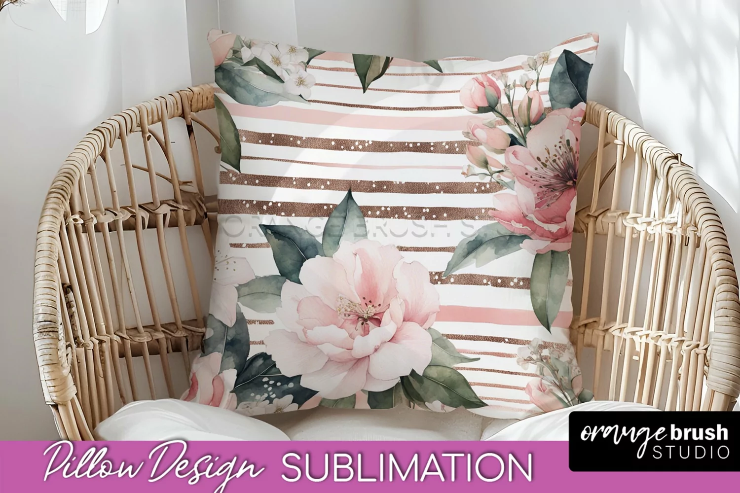 Watercolor Flowers Pillow Cover - Summer Pillow Sublimation product image 1