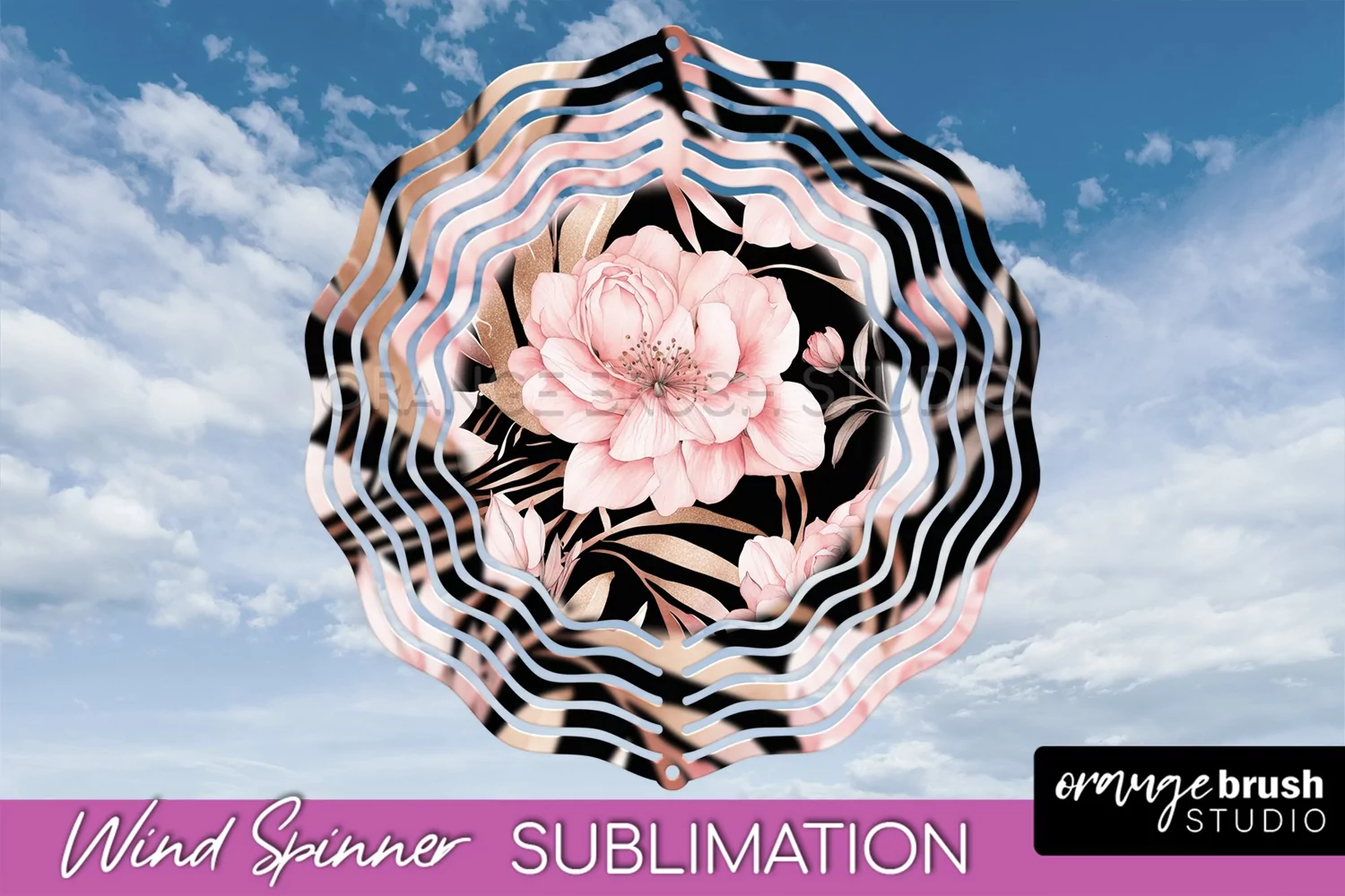 Pink Flowers Wind Spinner - Summer Wind Spinner Sublimation product image 1