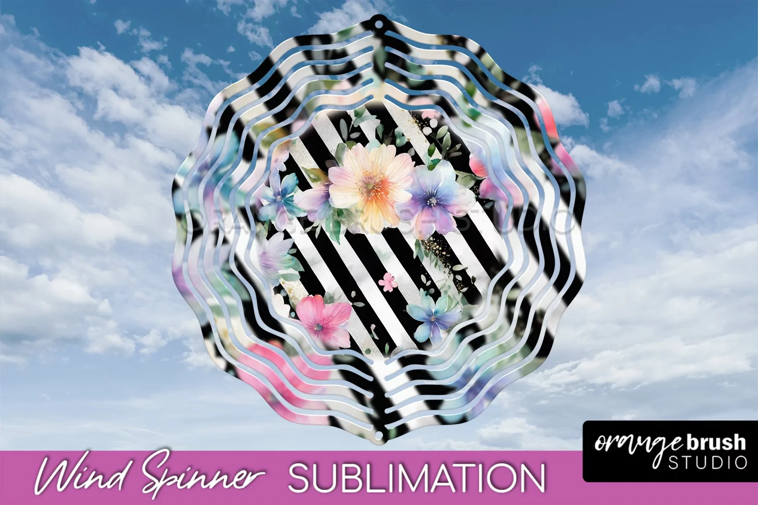 Pink Flowers Wind Spinner - Summer Wind Spinner Sublimation product image 1