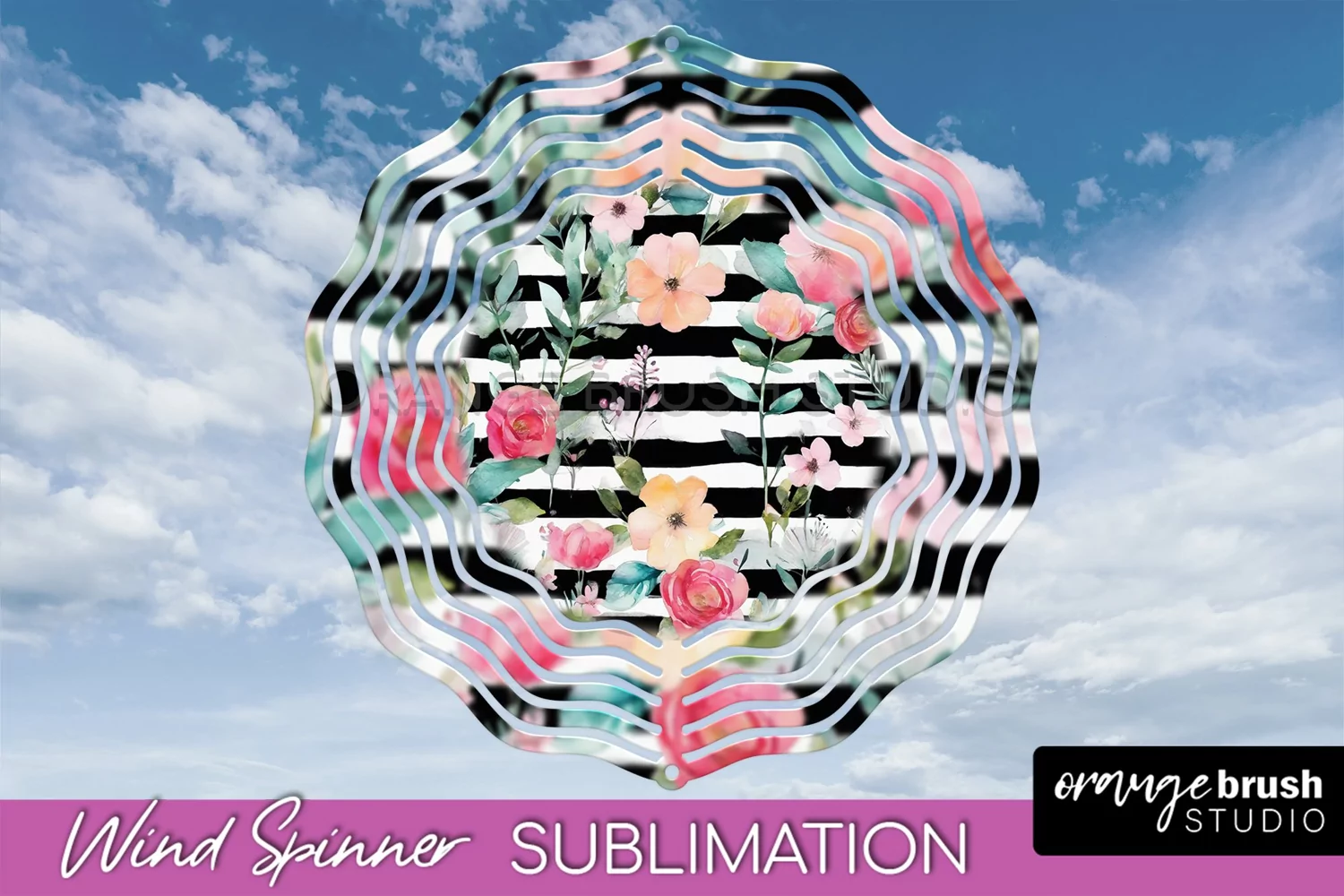 Pink Flowers Wind Spinner - Summer Wind Spinner Sublimation product image 1