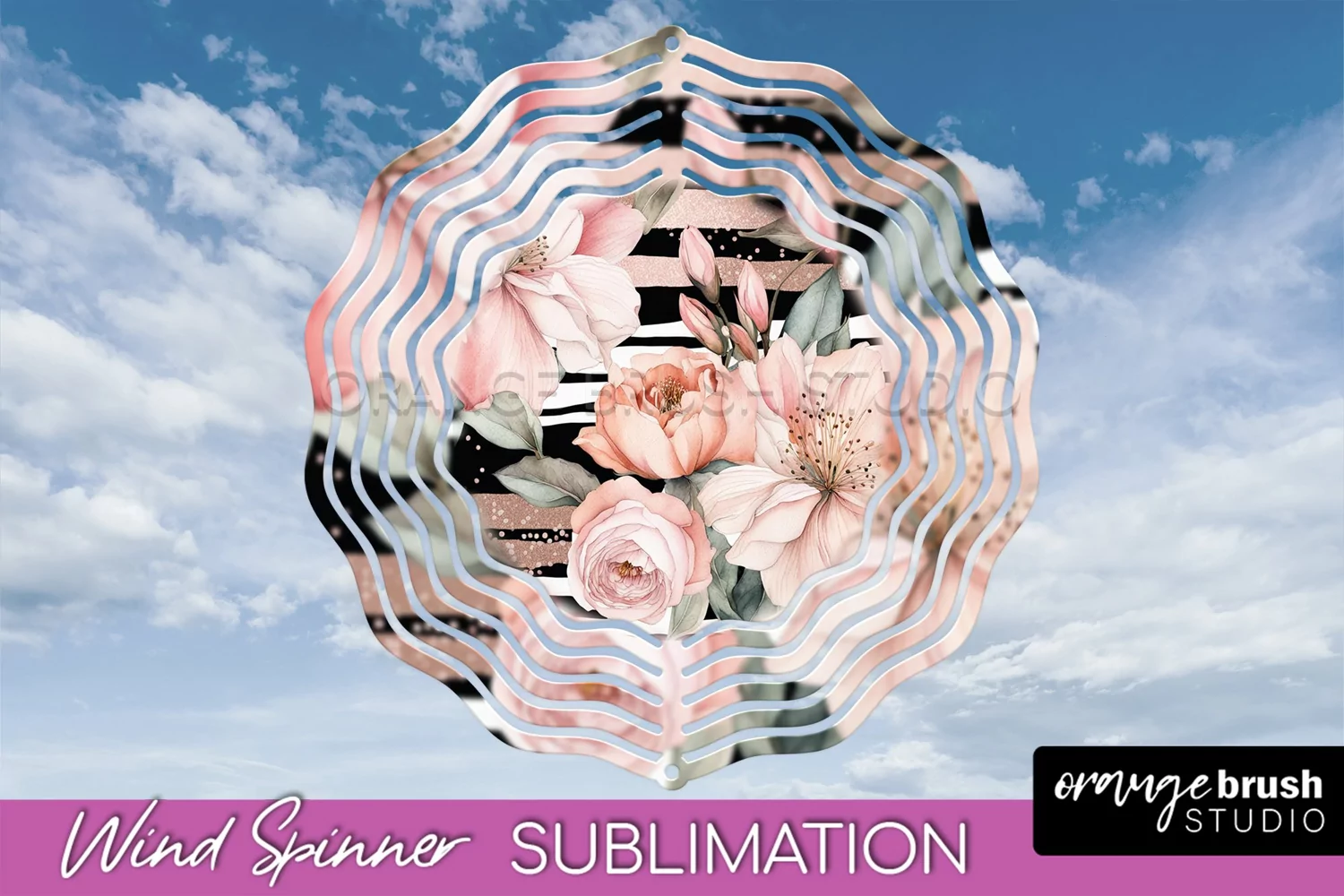 Pink Flowers Wind Spinner - Summer Wind Spinner Sublimation product image 1