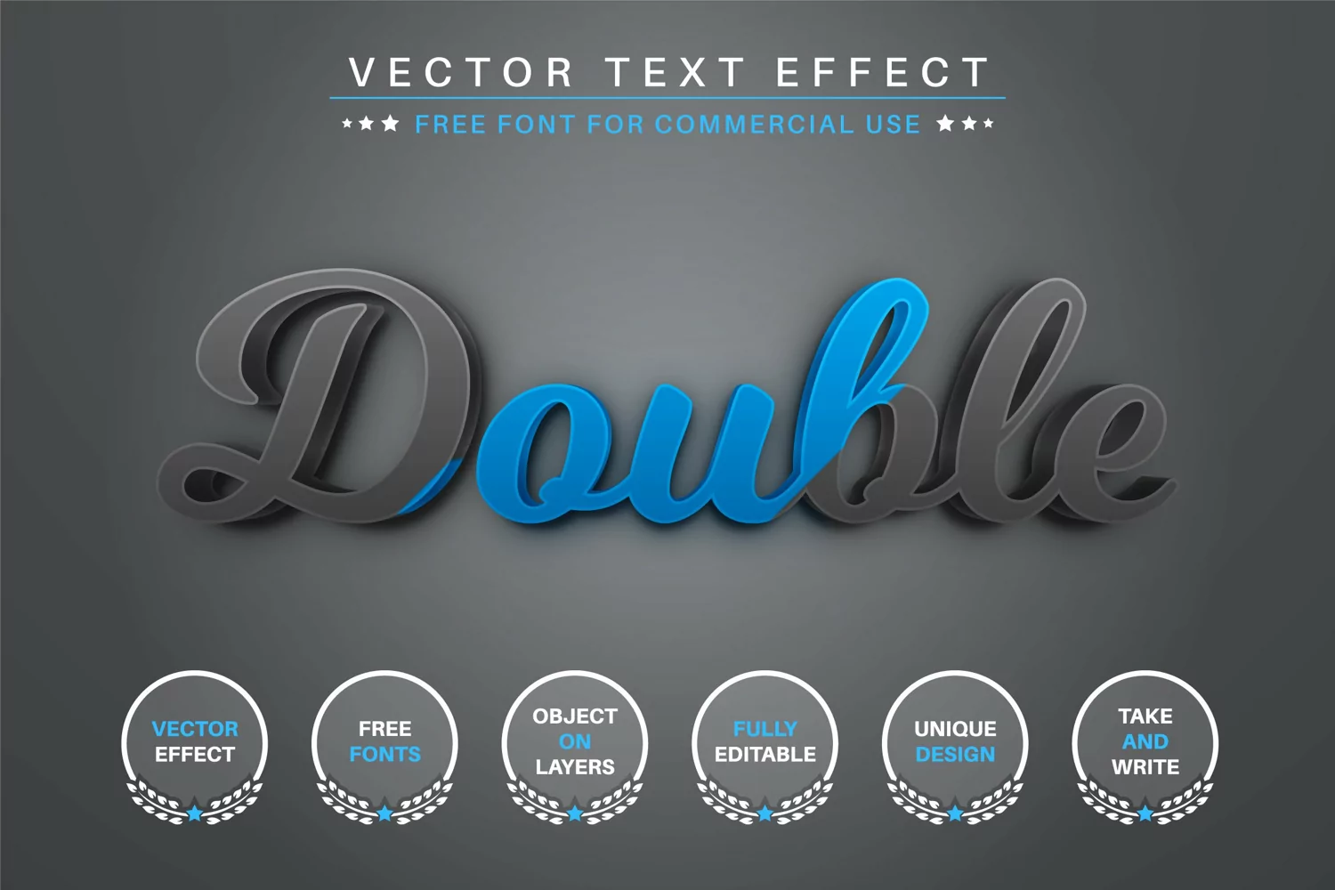 Double Color - Editable Text Effect, Font Style product image 1