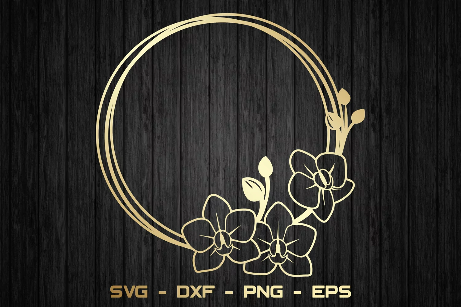 Orchid frame svg, Floral frame svg, Monogram svg product image 1