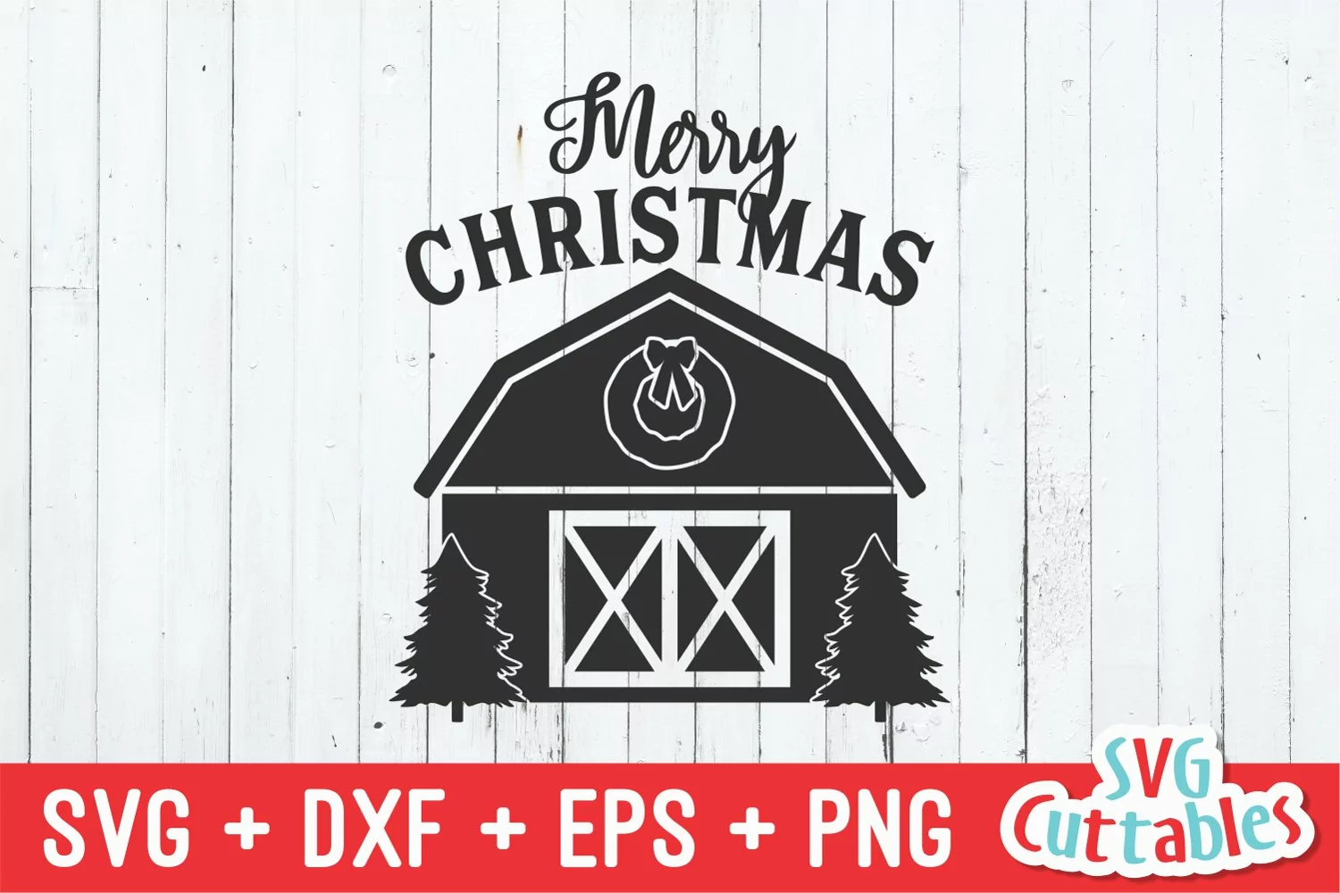 Christmas SVG | Merry Christmas Barn | Sign product image 1