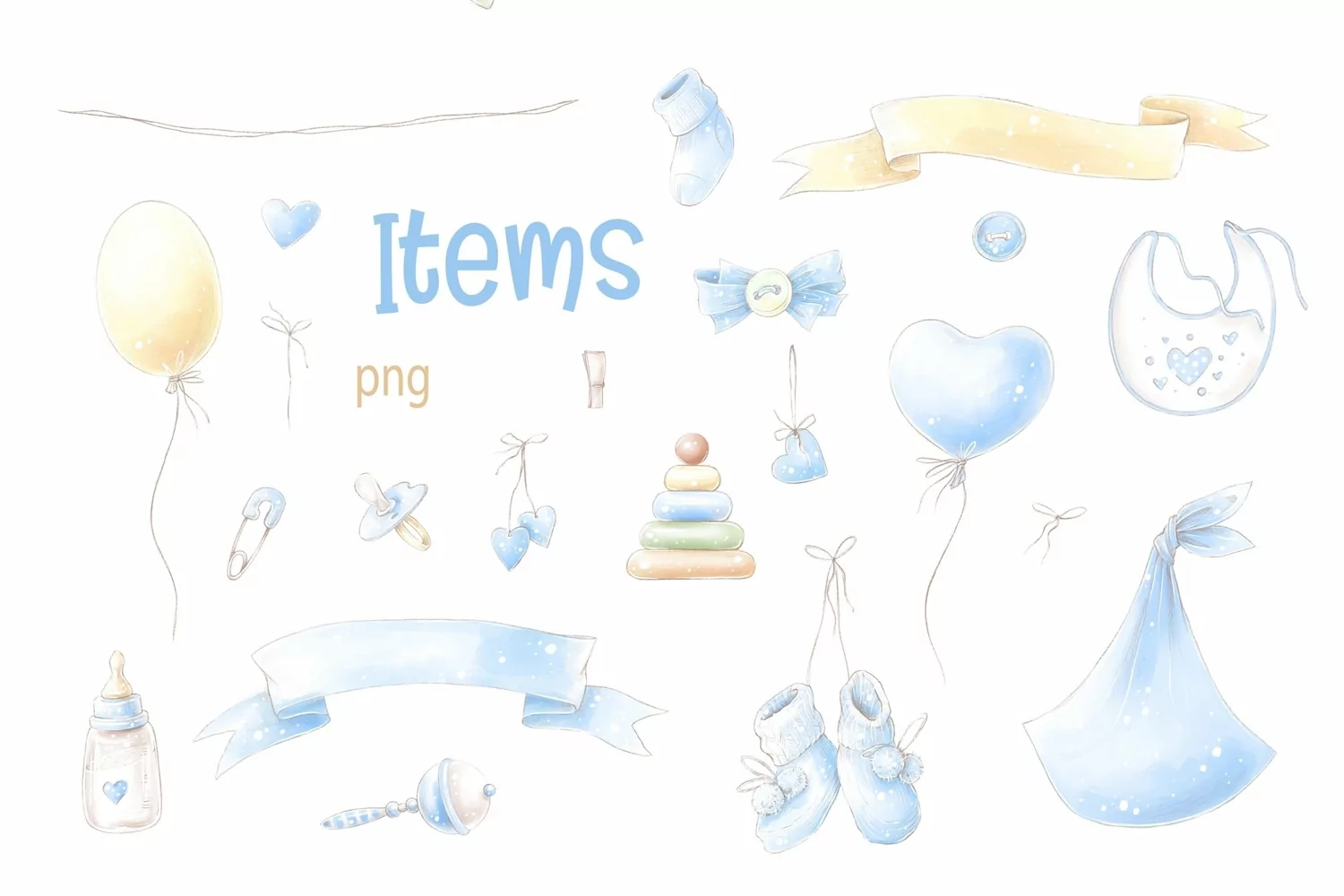 It's a boy - clipart elements of a Baby shower product image 1