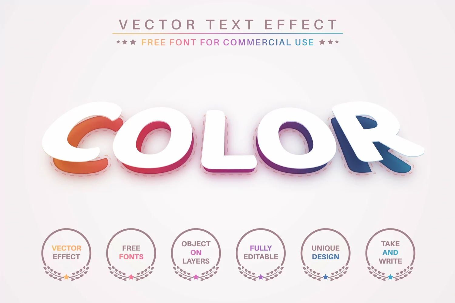 Rainbow Color - Editable Text Effect, Font Style product image 1