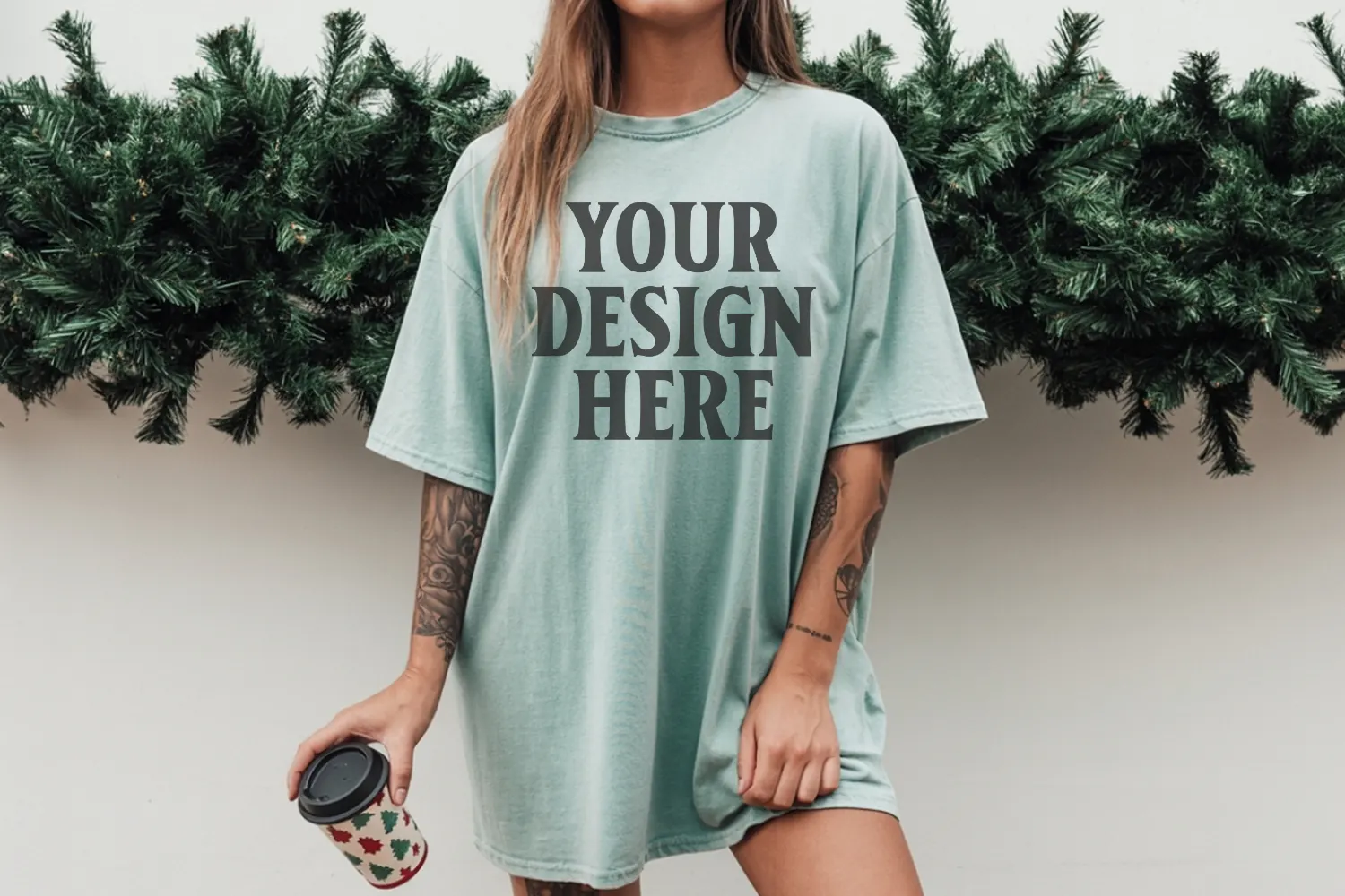 Chalky Mint Christmas Comfort Colors 1717 TShirt Mockup,cc17 product image 1