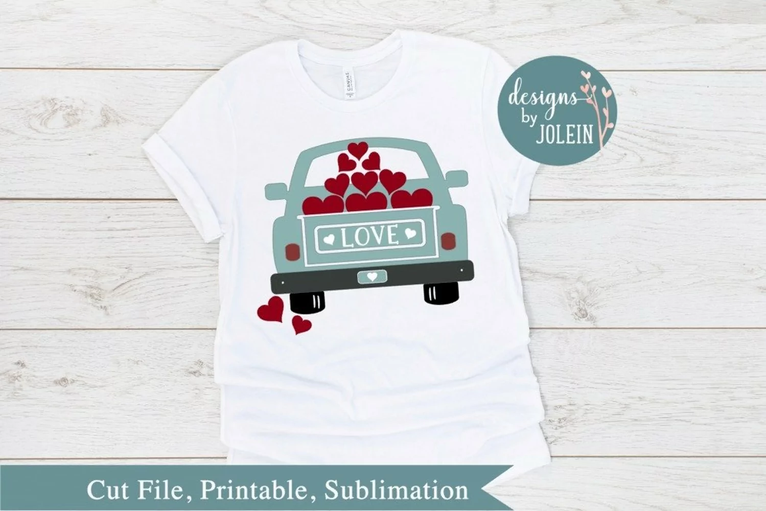 Valentine Truck SVG, png, eps, sublimation, printable product image 1