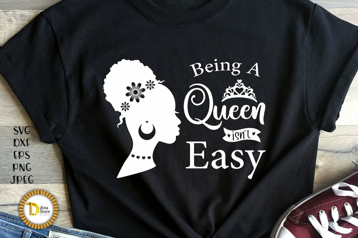 Being A Queen Isn't Easy | Black Queen Cuttable SVG product image 1
