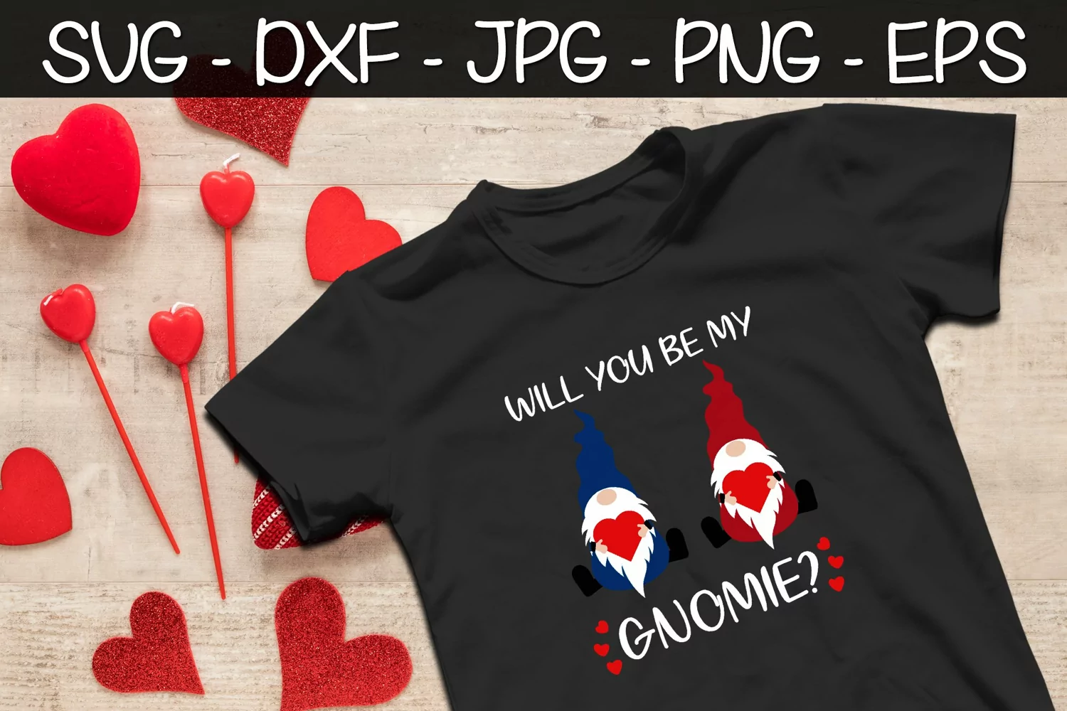 Will You Be My Gnomie SVG EPS PNG Valentine's Day Gnomes product image 1