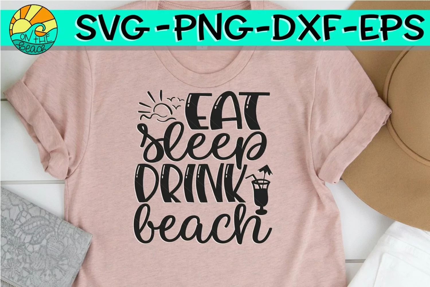 Eat Sleep Drink Beach SVG Vacation SVG Cutting Sublimation product image 1