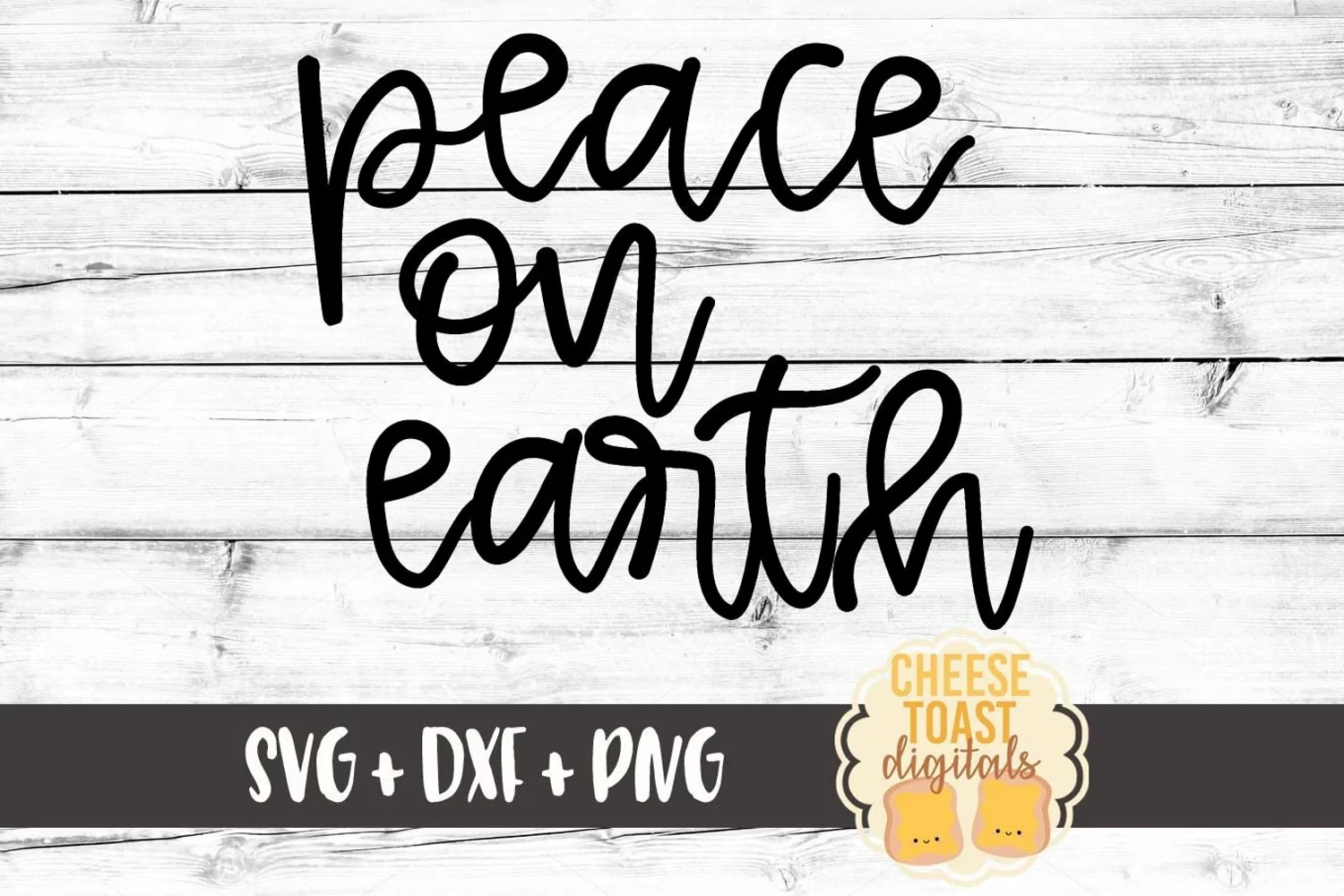 Peace On Earth - Christmas SVG File - SVG PNG DXF Cut Files product image 1