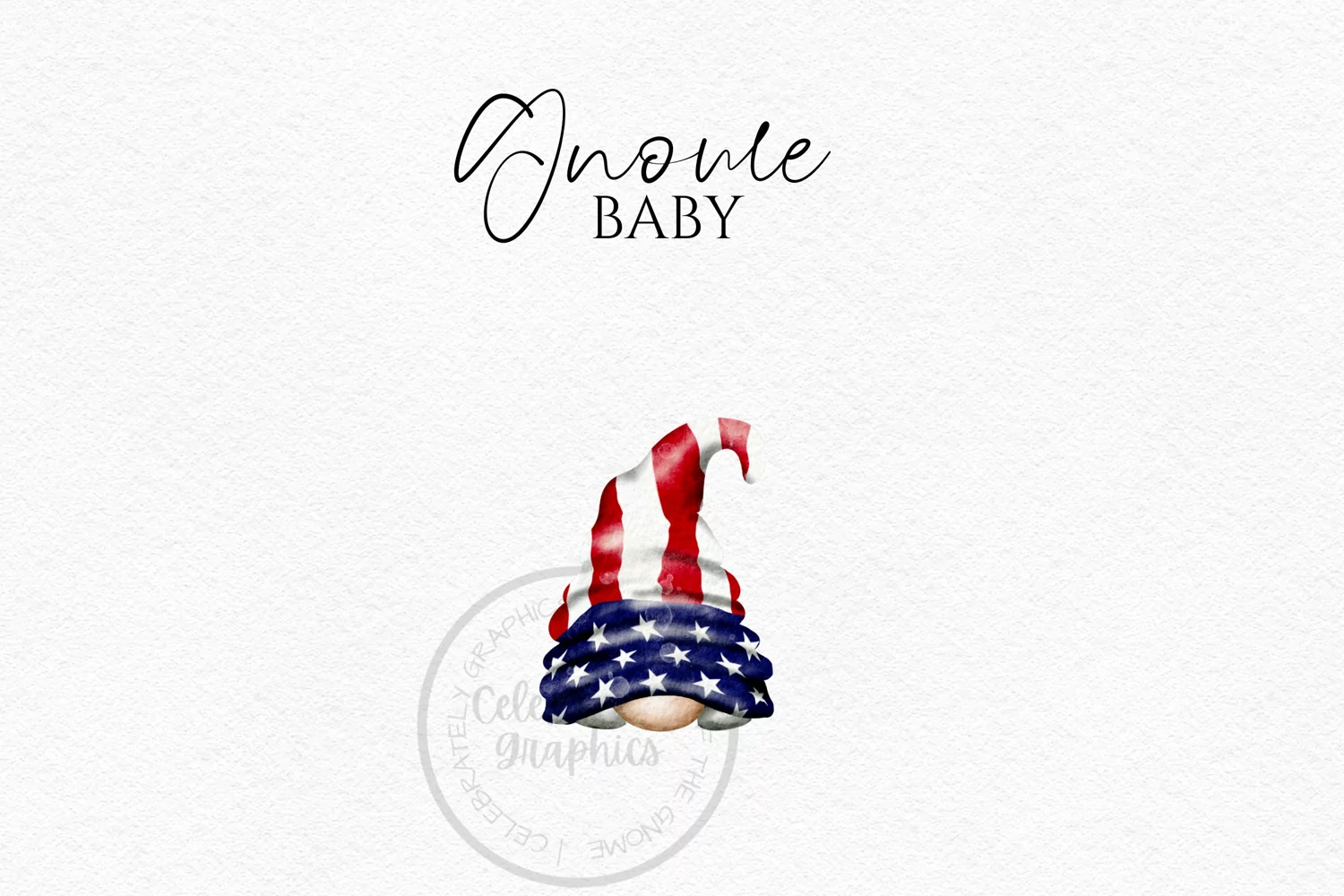 Patriotic Gnomes With Baby | Watercolor PNG Clipart product image 1