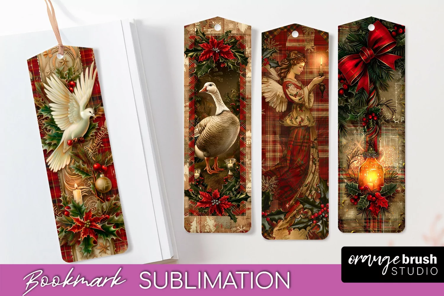 Vintage Christmas Bookmark - Retro Christmas Bookmarks PNG product image 1