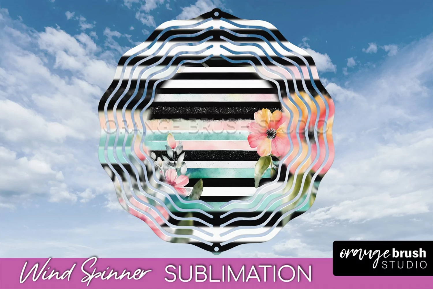 Pink Flowers Wind Spinner - Summer Wind Spinner Sublimation product image 1