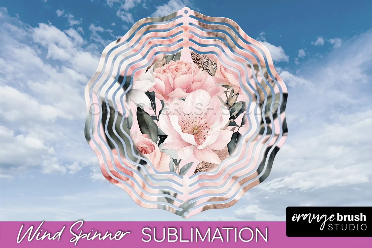Pink Flowers Wind Spinner - Summer Wind Spinner Sublimation product image 1